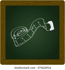 Simple hand drawn doodle of a tape measure