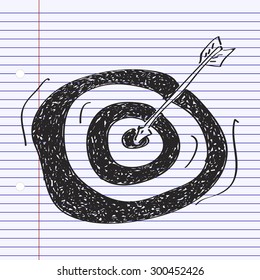 Simple hand drawn doodle of a target