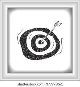 Simple hand drawn doodle of a target
