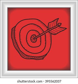 Simple hand drawn doodle of a target