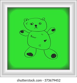 Simple hand drawn doodle of a teddy bear