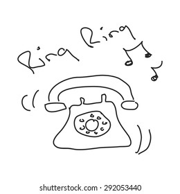 Simple hand drawn doodle of a telephone