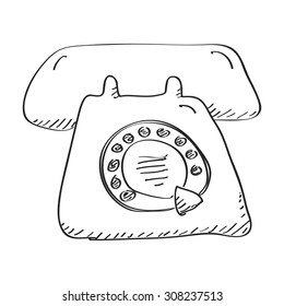Simple hand drawn doodle of a telephone