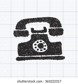 Simple hand drawn doodle of a telephone