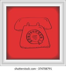 Simple hand drawn doodle of a telephone