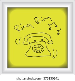 Simple hand drawn doodle of a telephone