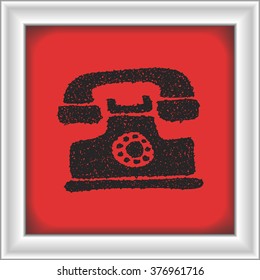 Simple hand drawn doodle of a telephone