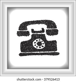 Simple hand drawn doodle of a telephone