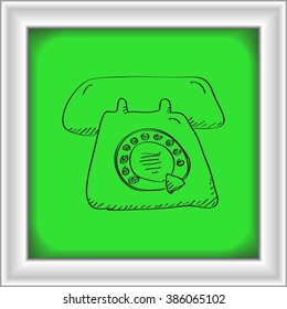Simple hand drawn doodle of a telephone