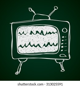 Simple hand drawn doodle of a television
