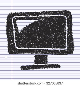 Simple hand drawn doodle of a television