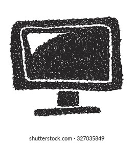 Simple hand drawn doodle of a television
