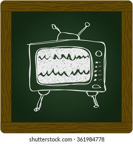Simple hand drawn doodle of a television