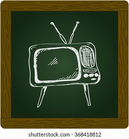 Simple hand drawn doodle of a television
