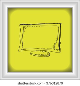 Simple hand drawn doodle of a television