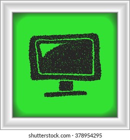 Simple hand drawn doodle of a television