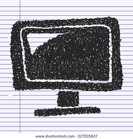 Simple hand drawn doodle of a television