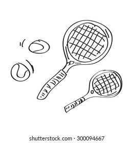 Simple Hand Drawn Doodle Of A Tennis Racket