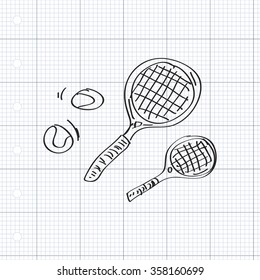 Simple hand drawn doodle of a tennis racket