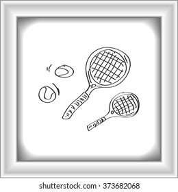 Simple hand drawn doodle of a tennis racket