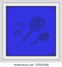 Simple hand drawn doodle of a tennis racket