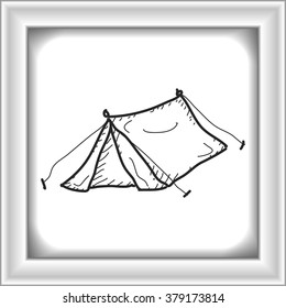 Simple hand drawn doodle of a tent