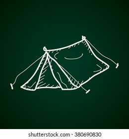 Simple hand drawn doodle of a tent