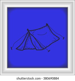 Simple hand drawn doodle of a tent