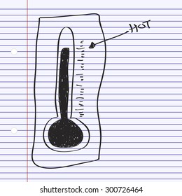 Simple hand drawn doodle of a thermometer