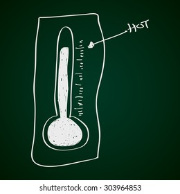 Simple hand drawn doodle of a thermometer