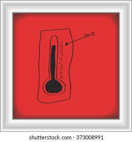 Simple hand drawn doodle of a thermometer