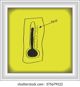 Simple hand drawn doodle of a thermometer
