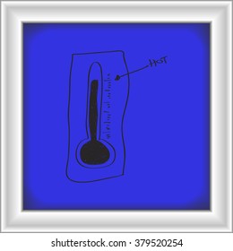 Simple hand drawn doodle of a thermometer
