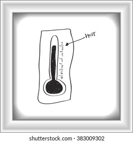 Simple hand drawn doodle of a thermometer