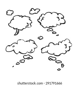 Simple hand drawn doodle of thought bubbles