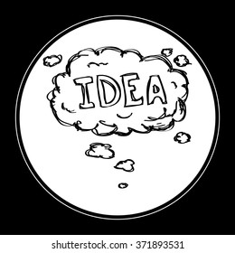 Simple hand drawn doodle of a thought bubble