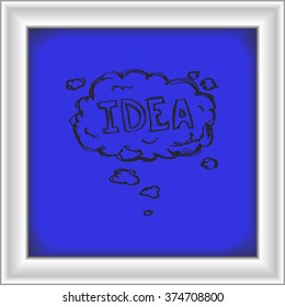 Simple hand drawn doodle of a thought bubble