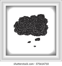 Simple hand drawn doodle of a thought bubble