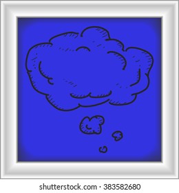 Simple hand drawn doodle of a thought bubble