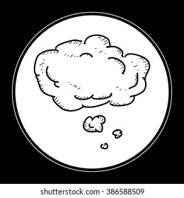 Simple hand drawn doodle of a thought bubble