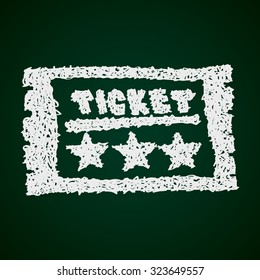 Simple hand drawn doodle of a ticket