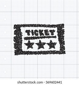 Simple hand drawn doodle of a ticket