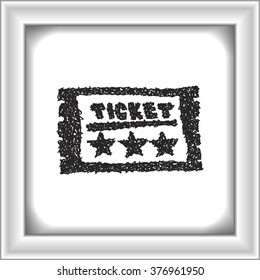 Simple hand drawn doodle of a ticket
