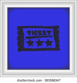 Simple hand drawn doodle of a ticket
