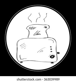 Simple hand drawn doodle of a toaster