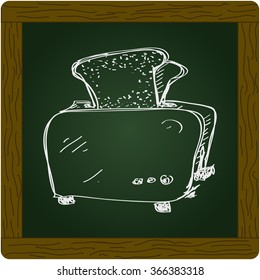 Simple hand drawn doodle of a toaster