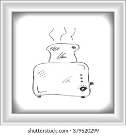 Simple hand drawn doodle of a toaster