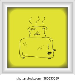 Simple hand drawn doodle of a toaster