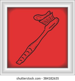 Simple hand drawn doodle of a toothbrush