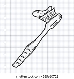 Simple hand drawn doodle of a toothbrush